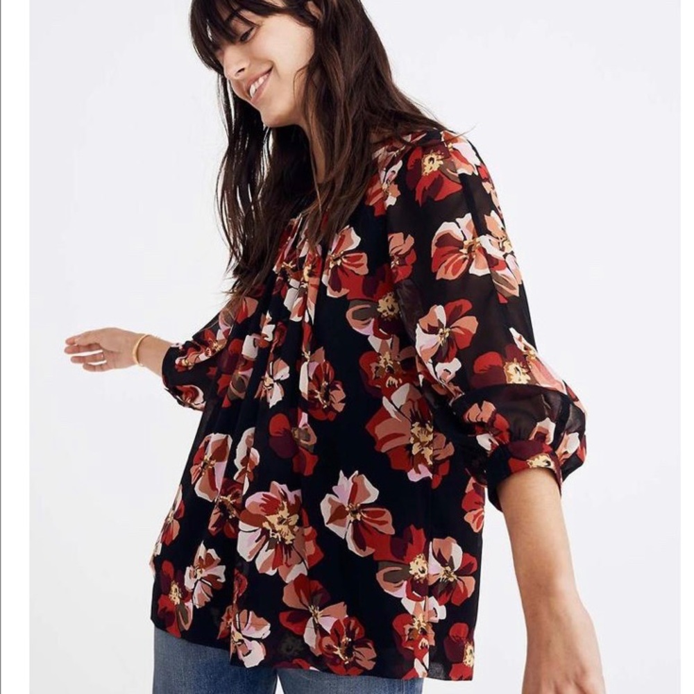 EUC Madewell floral blouse